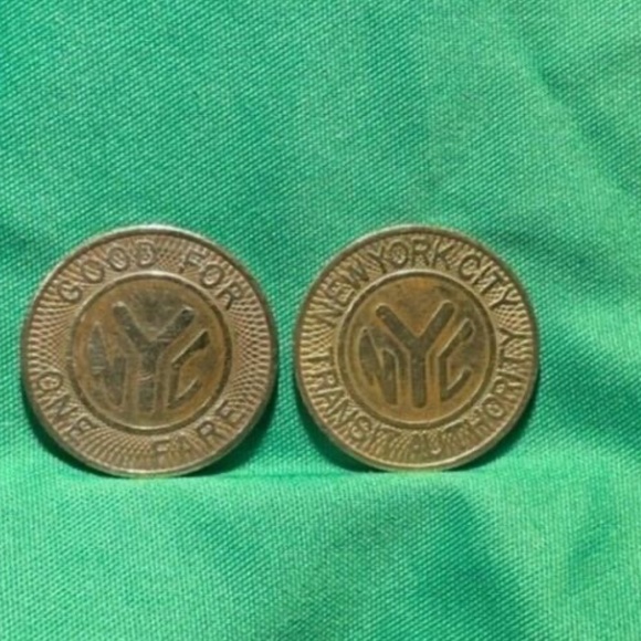New York City Transit Authority  2 subway transit tokens. 1980s - Picture 2 of 6